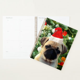 Agenda Perro de pug cachorro árbol de Navidad Ornamentos