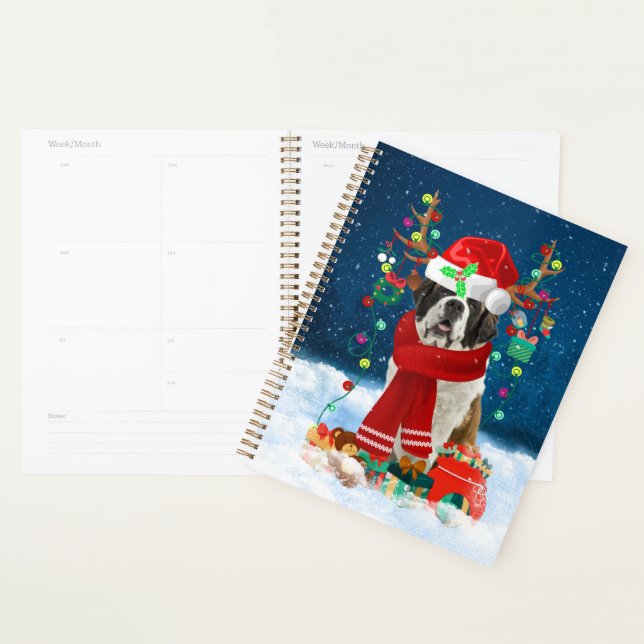 Agenda Perro de San Bernardo con regalos de Navidades (Demostración)
