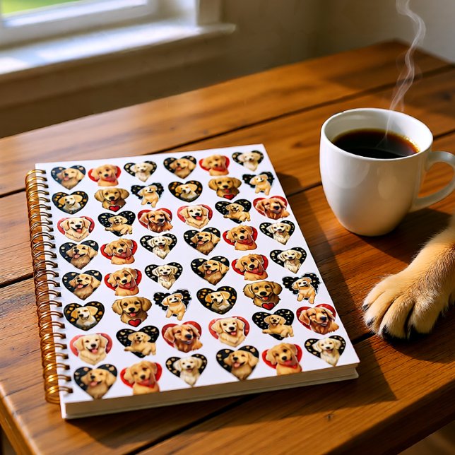 Agenda Perro de Valentine Golden Retriever (Valentine Golden Retriever Hearts Dog Lover Planner)