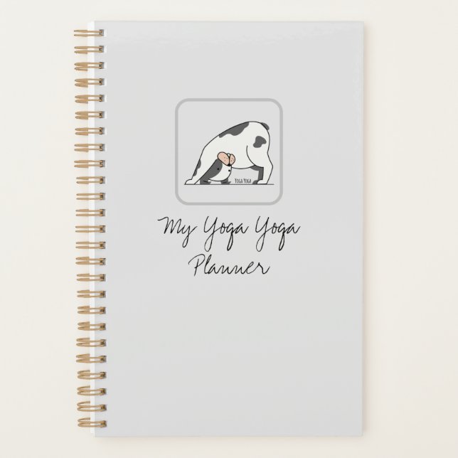 Agenda Perro de Yoga Cuto Personalizado Para Perro Y Aman (Anverso)