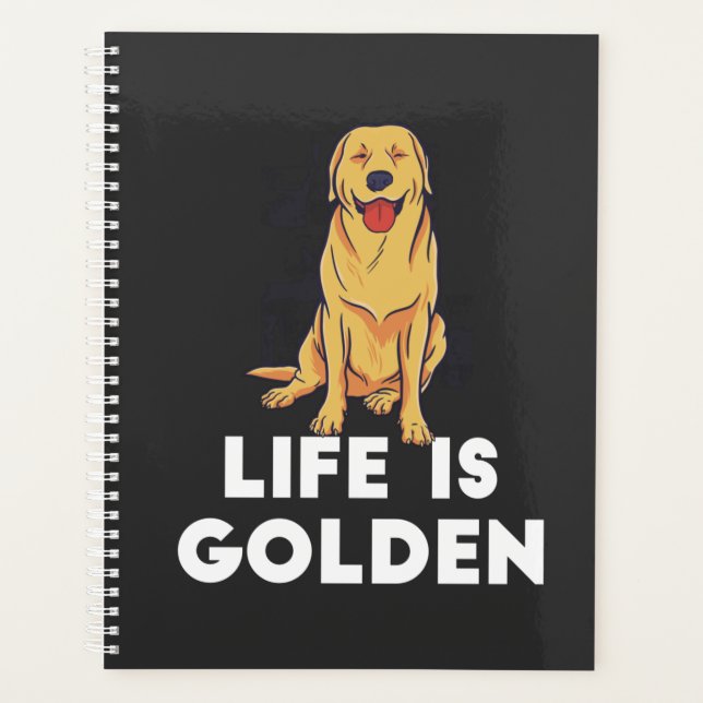 Agenda Perro del Golden Retriever - La vida es dorada (Anverso)