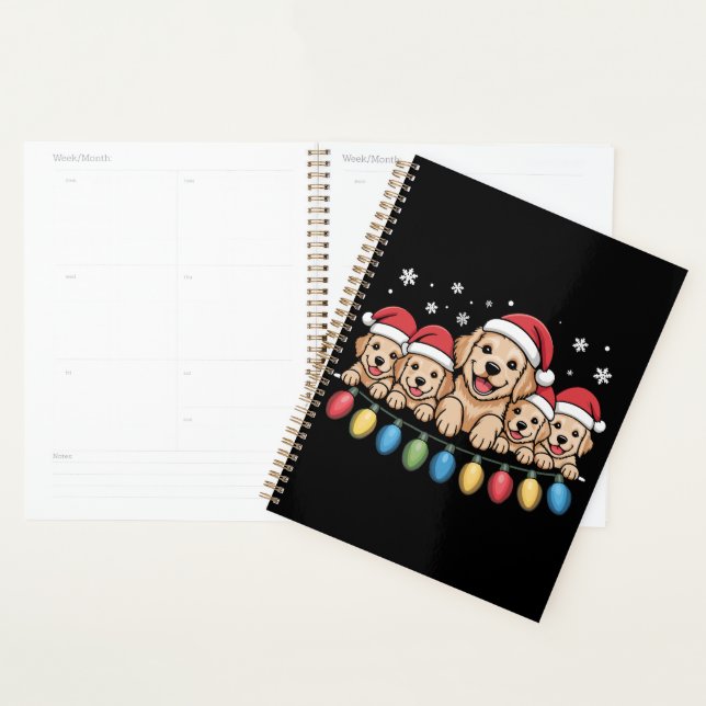Agenda Perro divertido de Navidad Retriever Dorado  (Demostración)