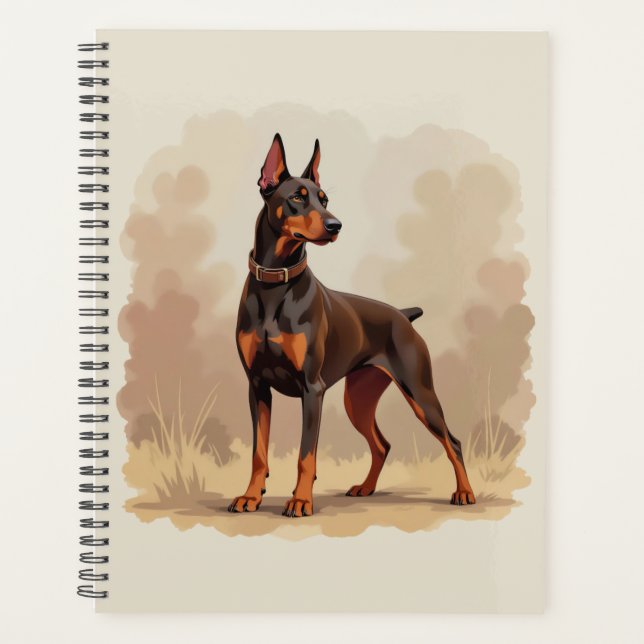 Agenda Perro Doberman Pinscher Marrón Óxido Rojo (Anverso)