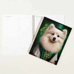 Agenda Perro esquimal americano con vestido de San Patric