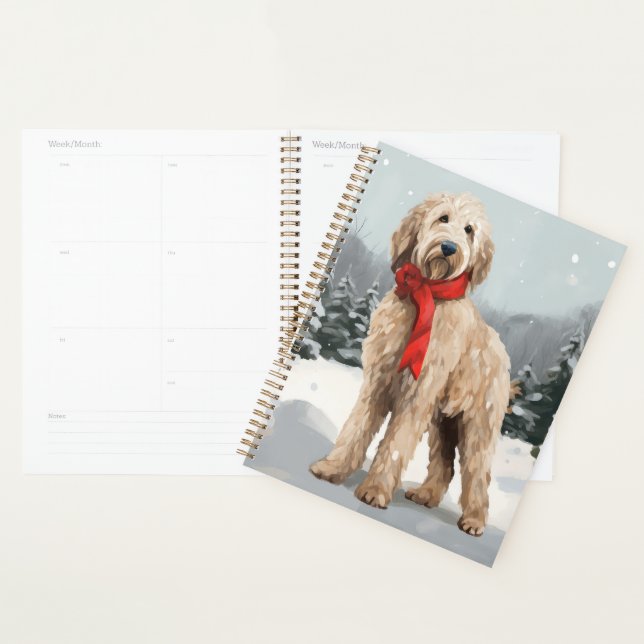 Agenda Perro Goldendoodle en Navidades de Nieve (Demostración)