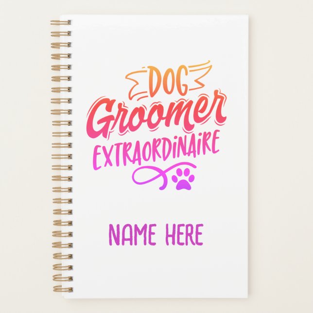 Agenda Perro Groomer Extraordinario Personalizado (Anverso)
