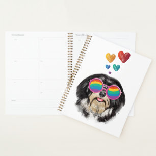 Agenda Perro Havanés con Corazones Día de San Valentín