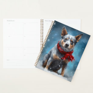 Agenda Perro Heeler Azul en Navidades de Nieve