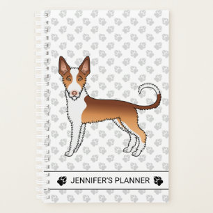 Agenda Perro Ibizan Hound de Pelo Rizado Rojo y Blanco &