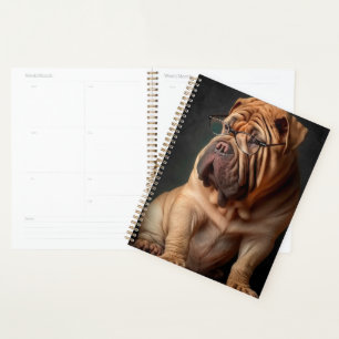 Agenda Perro inteligente Shar Pei con diseño de libros
