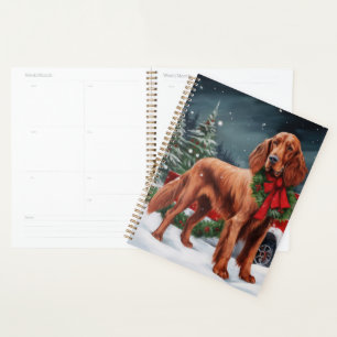 Agenda Perro irlandés de la Red Setter en Navidades de Ni
