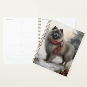 Agenda Perro Keeshond en Navidades de nieve