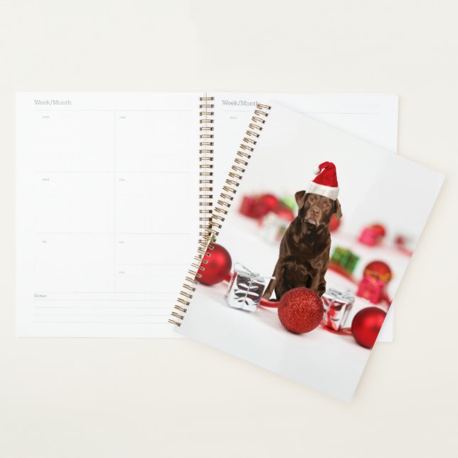 Agenda Perro Labrador de Navidad con regalos sombrero de  (Demostración)
