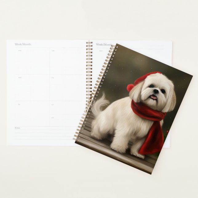 Agenda Perro Lhasa Apso en Navidad con Nieve (Demostración)