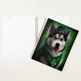 Agenda Perro Malamute de Alaska con vestido de San Patric