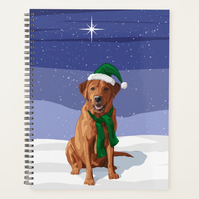 Agenda Perro Navidad recuperador de Labrador rojo Fox (Anverso)