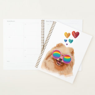Agenda Perro panomerano con El día de San Valentín cardía