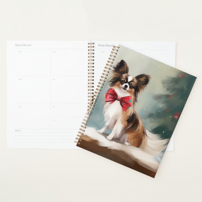 Agenda Perro Papillon en Navidad con Nieve (Demostración)