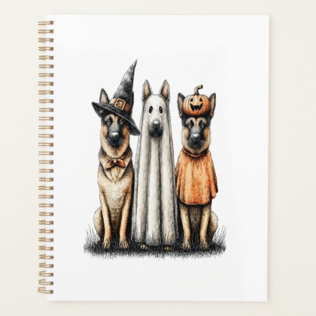 Agenda Perro pastor alemán fantasma de Halloween (Anverso)