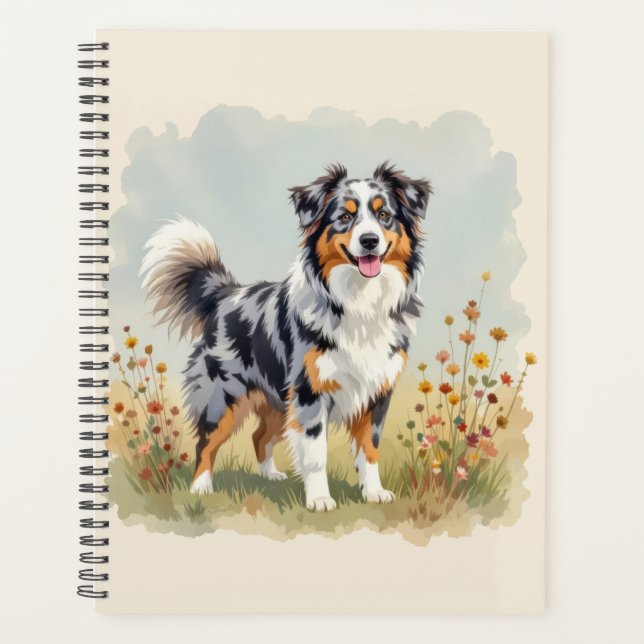 Agenda Perro Pastor Australiano Merle Cola Larga (Anverso)