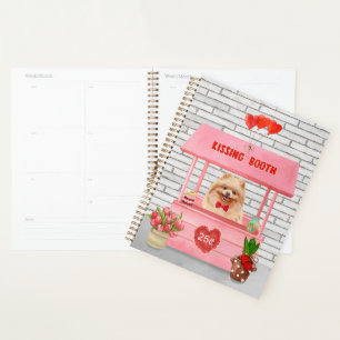 Agenda Perro Pomerania El día de San Valentín Kissing Boo
