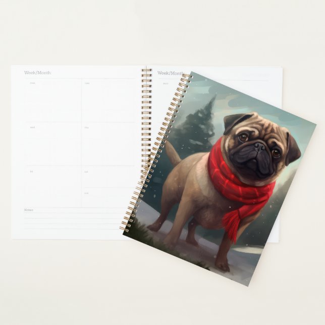 Agenda Perro Pug en Navidad con Nieve (Demostración)