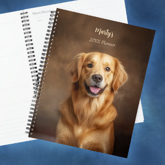 Agenda Perro recuperador de oro personalizado anualmente
