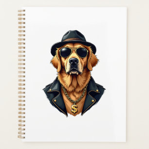Agenda Perro Retriever Dorado Genial Vintage con Gafas de