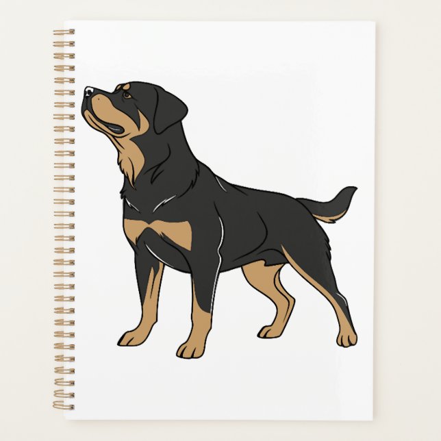 Agenda Perro Rottweiler, Perro Rottweiler de pie (Anverso)