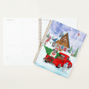 Agenda Perro San Bernardo en camión de entrega de Navidad