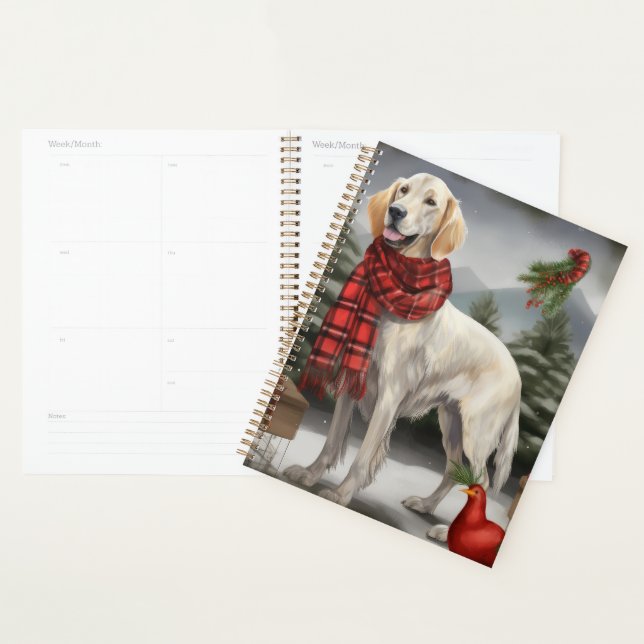 Agenda Perro Setter Inglés en Navidad con Nieve (Demostración)