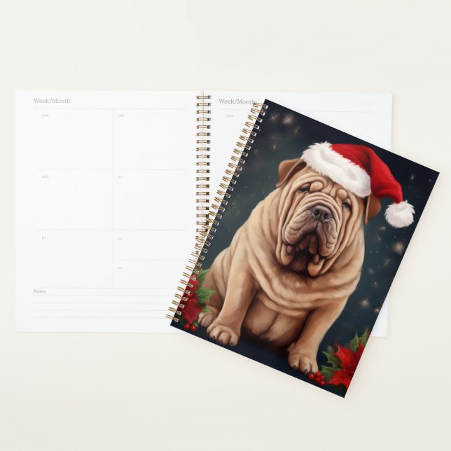 Agenda Perro Shar Pei en Navidad con Nieve (Demostración)