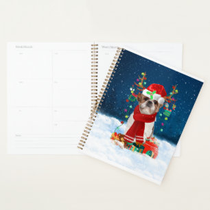 Agenda Perro Shih Tzu en la nieve con regalos de Navidade