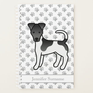 Agenda Perro Smooth Fox Terrier negro y blanco y nombre