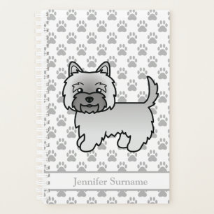 Agenda Perro Terrier Cairn Gris con Patitas y Nombre Pers