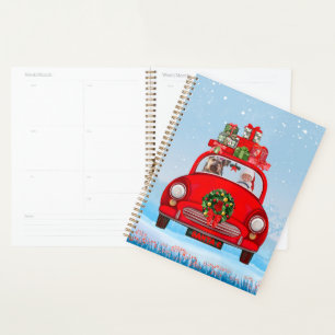 Agenda Perro Terrier De Yorkshire En Coche Con Santa Clau