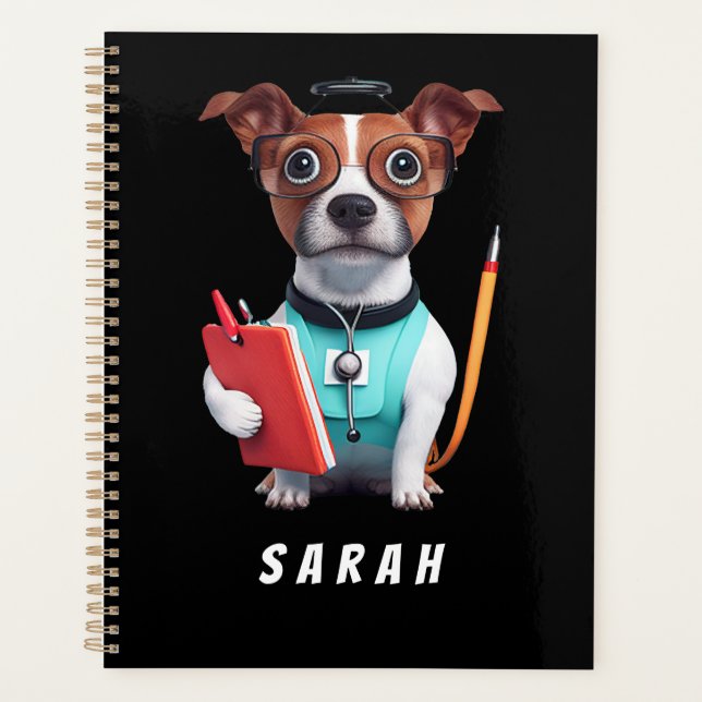 Agenda Perro trabajando como enfermera, perro llevando un (Anverso)
