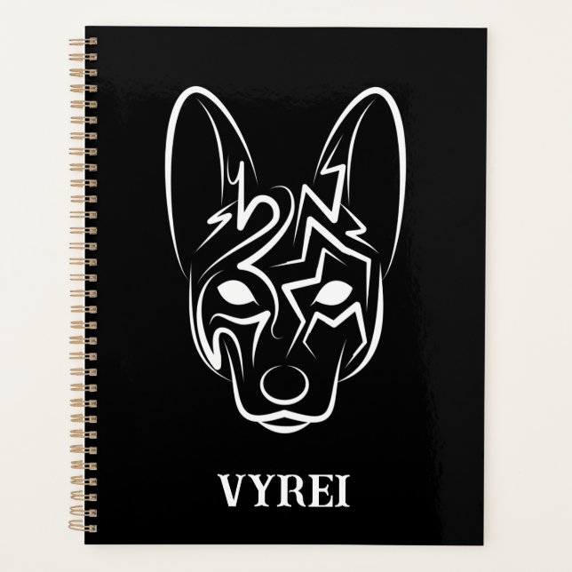 Agenda Perro tribal blanco y negro (Anverso)