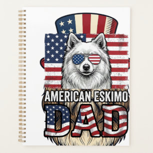 Agenda Perro vintage patriótico de padre esquimal america