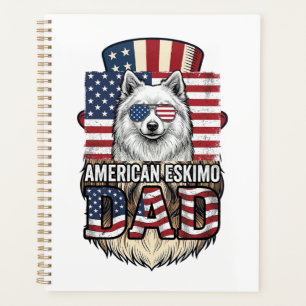 Agenda Perro vintage patriótico de papá esquimal american
