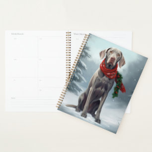 Agenda Perro Weimaraner en Navidades de nieve