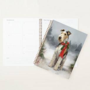Agenda Perro Wirefox Terrier en Navidad de Nieve