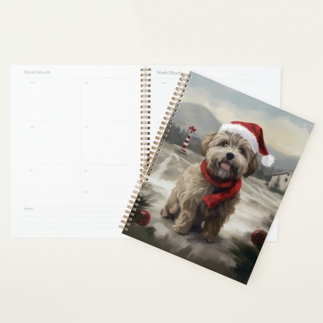Agenda Perro Yorkipoo en Navidad con nieve (Demostración)