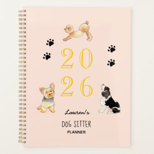 Agenda Perros con acuarela, perritos 2025 Planner
