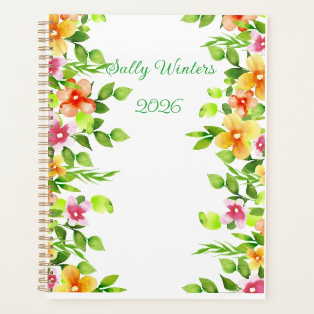 Agenda Personalised 2026  Floral Planner (Anverso)