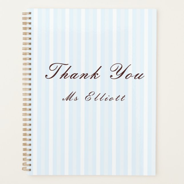 Agenda Personalised Thank You Teacher Notebook  (Anverso)