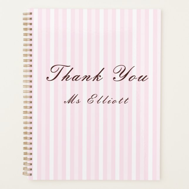 Agenda Personalised Thank You Teacher Notebook  (Anverso)