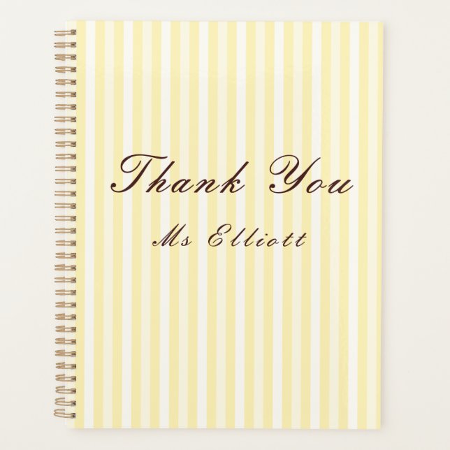 Agenda Personalised Thank You Teacher Notebook  (Anverso)
