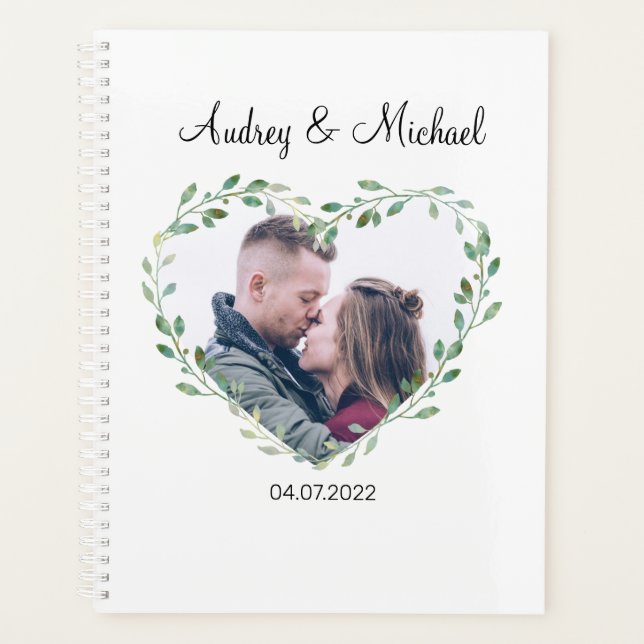 Agenda Personalisierbar Foto Herz Hochzeit (Anverso)
