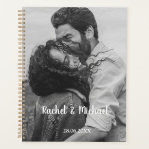 Agenda Personalisierbar Foto Schwarz Weiß Hochzeit